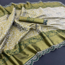 Premium Kanjivaram Pattu Silk Zari Weaving Saree with Contrast Border
